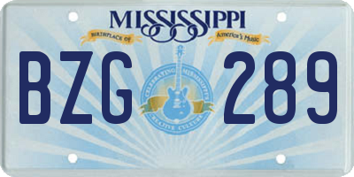 MS license plate BZG289