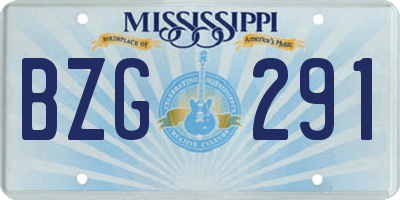 MS license plate BZG291