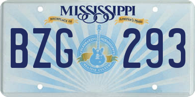 MS license plate BZG293
