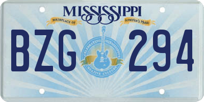 MS license plate BZG294