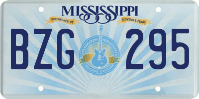 MS license plate BZG295