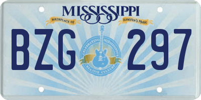 MS license plate BZG297