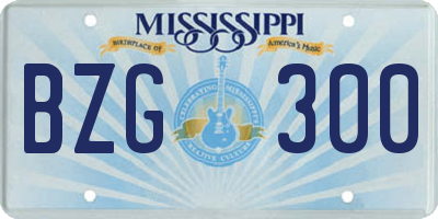 MS license plate BZG300