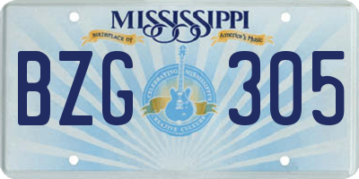 MS license plate BZG305