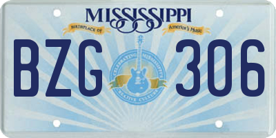 MS license plate BZG306