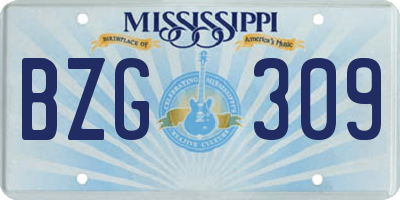 MS license plate BZG309