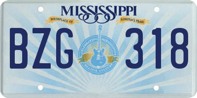MS license plate BZG318