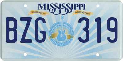 MS license plate BZG319