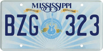 MS license plate BZG323