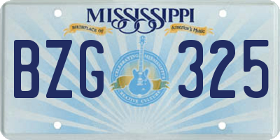 MS license plate BZG325