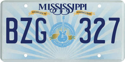 MS license plate BZG327
