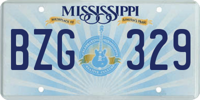 MS license plate BZG329