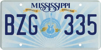 MS license plate BZG335