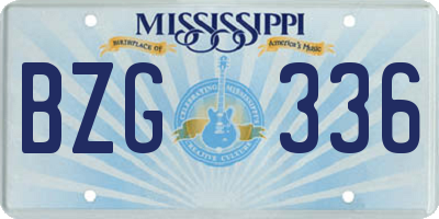 MS license plate BZG336