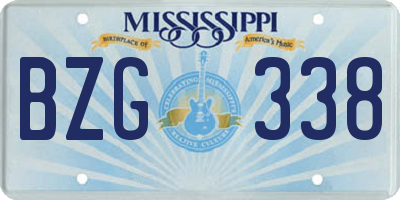 MS license plate BZG338