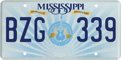 MS license plate BZG339