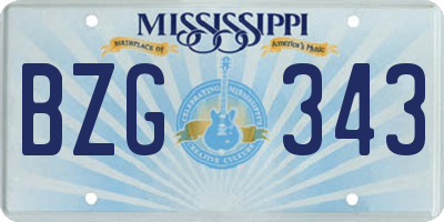 MS license plate BZG343