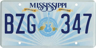 MS license plate BZG347