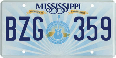 MS license plate BZG359