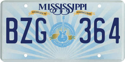 MS license plate BZG364