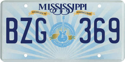 MS license plate BZG369