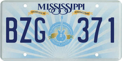 MS license plate BZG371