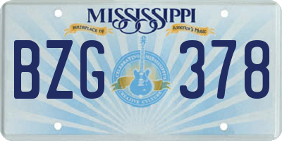 MS license plate BZG378