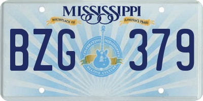 MS license plate BZG379