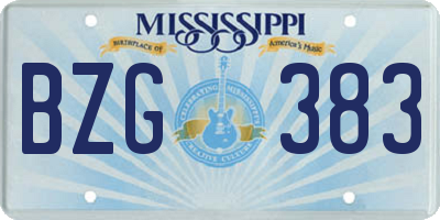 MS license plate BZG383