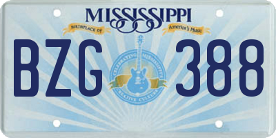 MS license plate BZG388