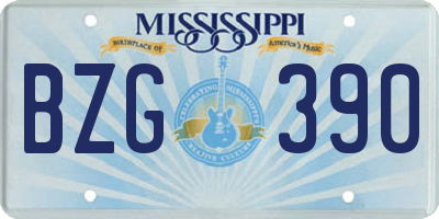 MS license plate BZG390