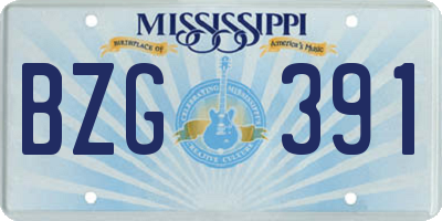 MS license plate BZG391