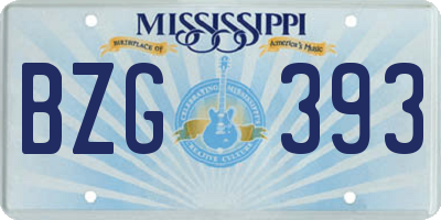 MS license plate BZG393