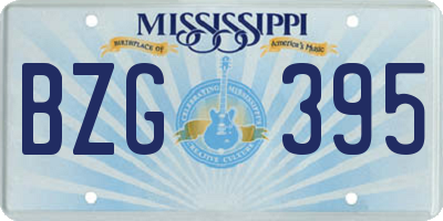 MS license plate BZG395