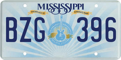 MS license plate BZG396