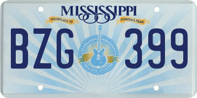 MS license plate BZG399