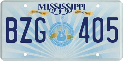 MS license plate BZG405