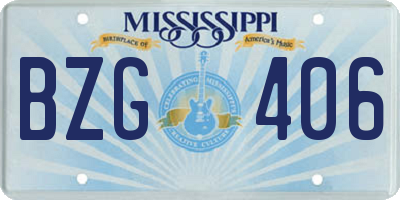 MS license plate BZG406
