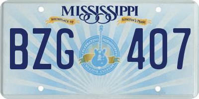 MS license plate BZG407