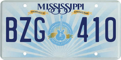 MS license plate BZG410