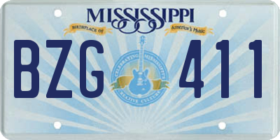 MS license plate BZG411