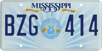 MS license plate BZG414