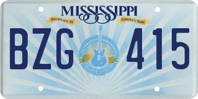 MS license plate BZG415