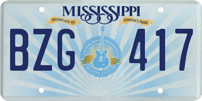 MS license plate BZG417