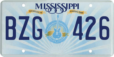 MS license plate BZG426