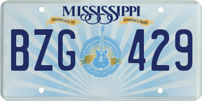 MS license plate BZG429