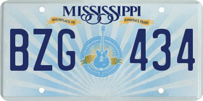 MS license plate BZG434