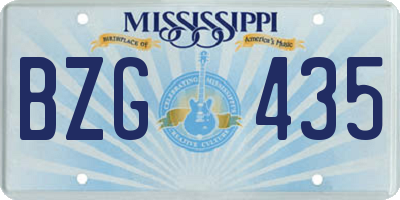 MS license plate BZG435