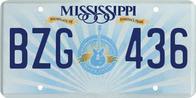 MS license plate BZG436