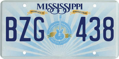 MS license plate BZG438